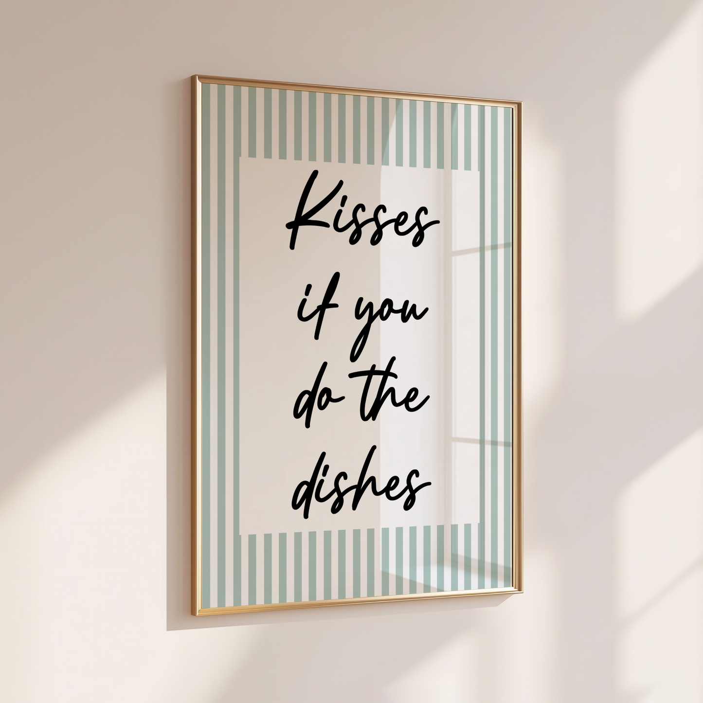 Kisses if you do the Dishes - Home Print - Wall Decor - Kitchen Prints