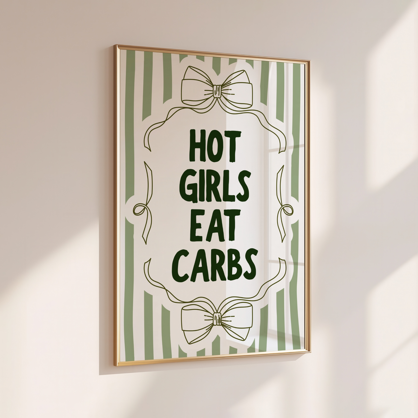 Hot Girls Eat Carbs - Home Print - Wall Decor - Kitchen Prints