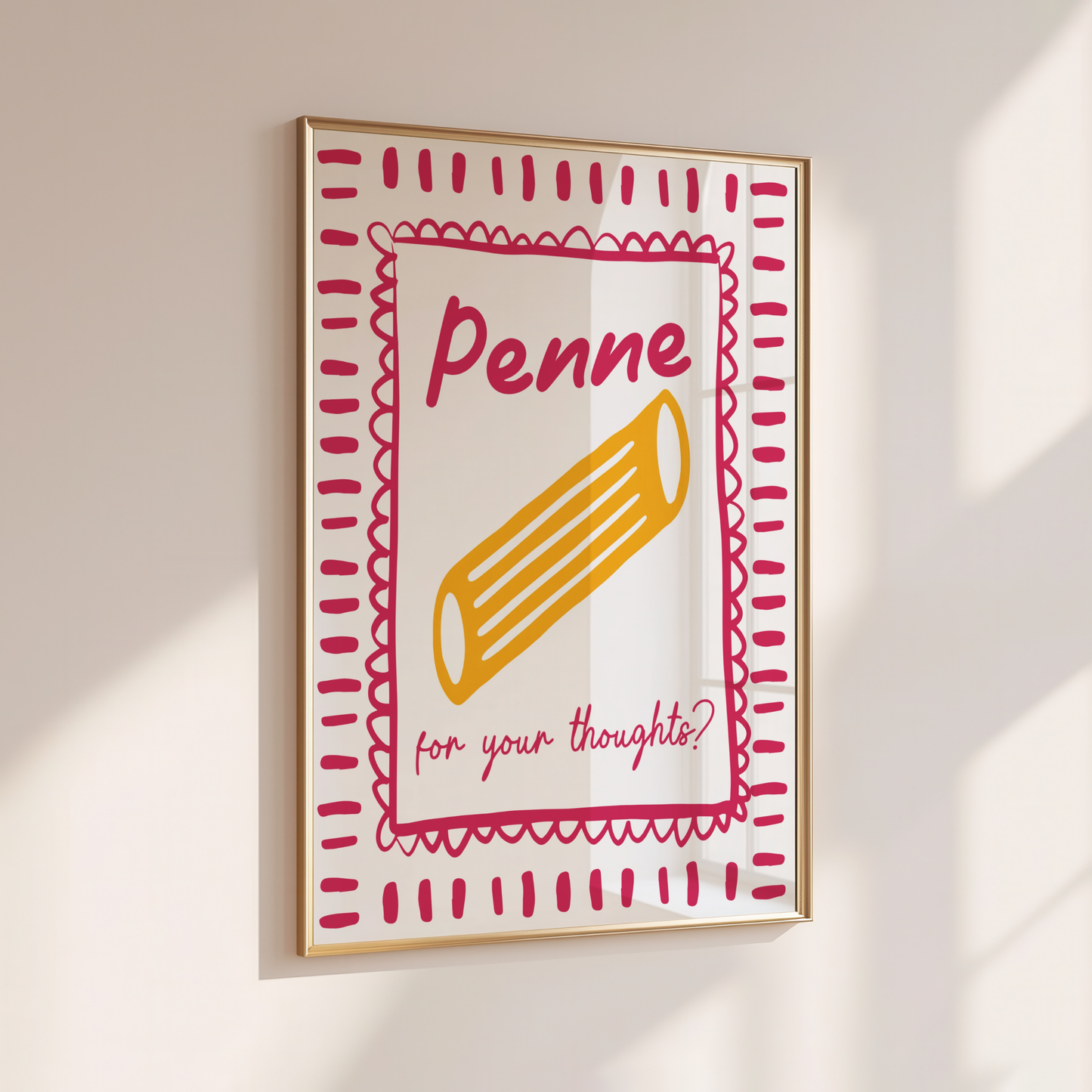Penne for your Thoughts? - Home Print - Wall Decor - Quirky Decor - Kitchen Prints