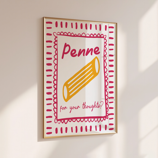 Penne for your Thoughts? - Home Print - Wall Decor - Quirky Decor - Kitchen Prints