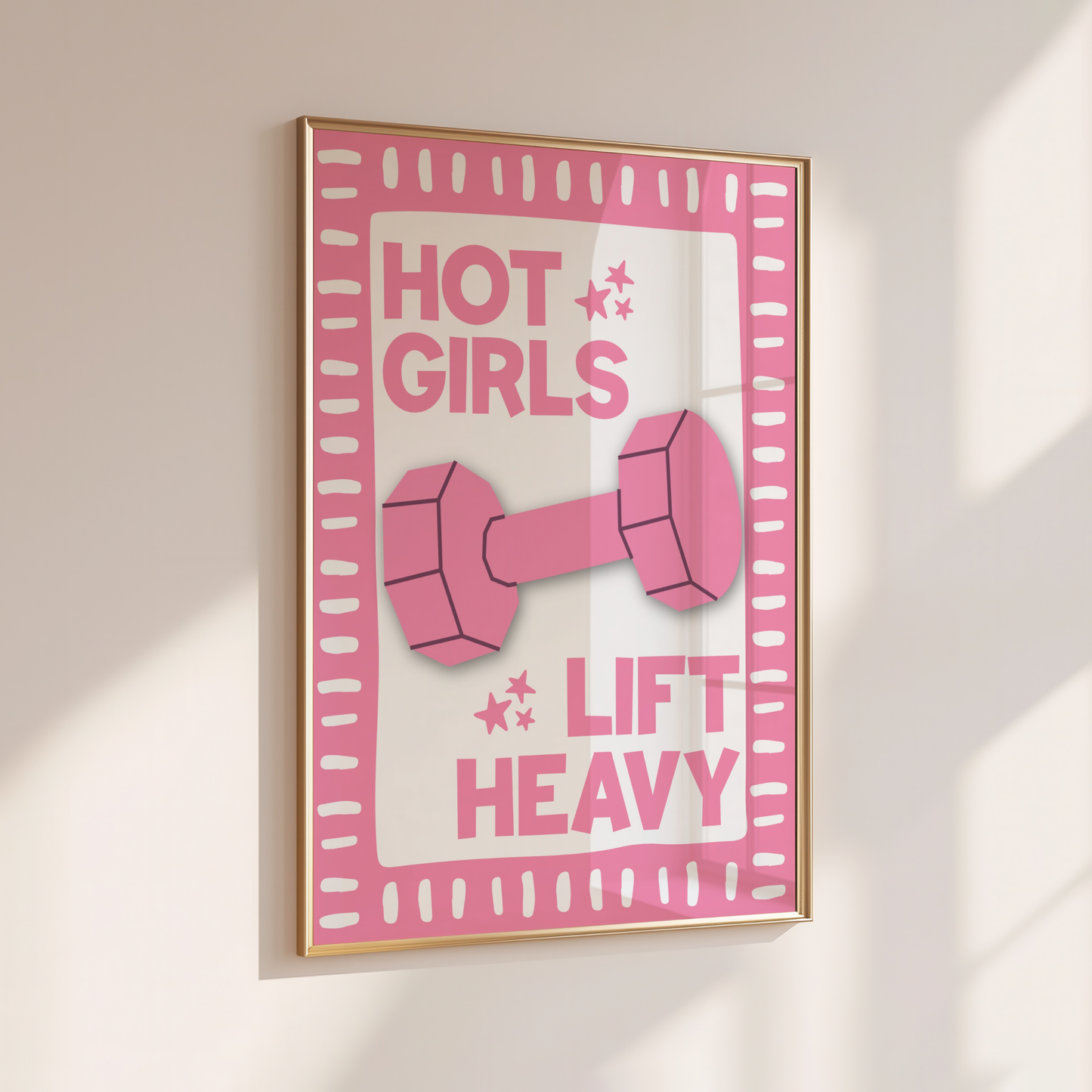 Hot Girls Lift Heavy - Home Print - Wall Decor  -  Pink Prints
