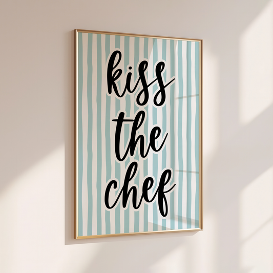 Kiss the Chef - Home Print - Wall Decor - Kitchen Prints