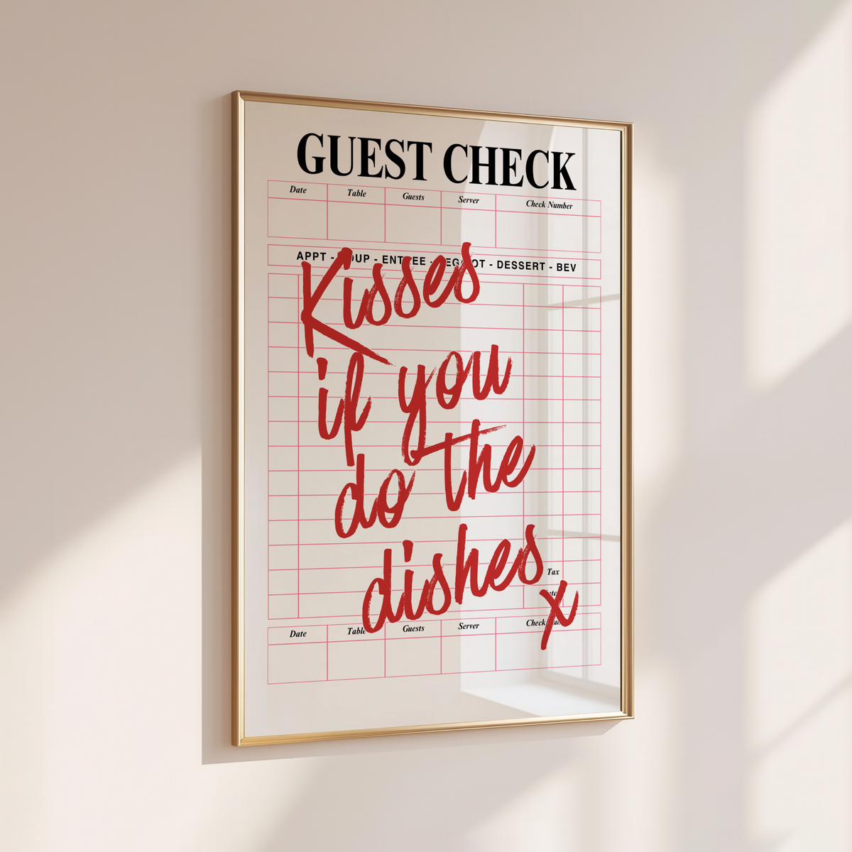 KISSES IF YOU DO THE DISHES