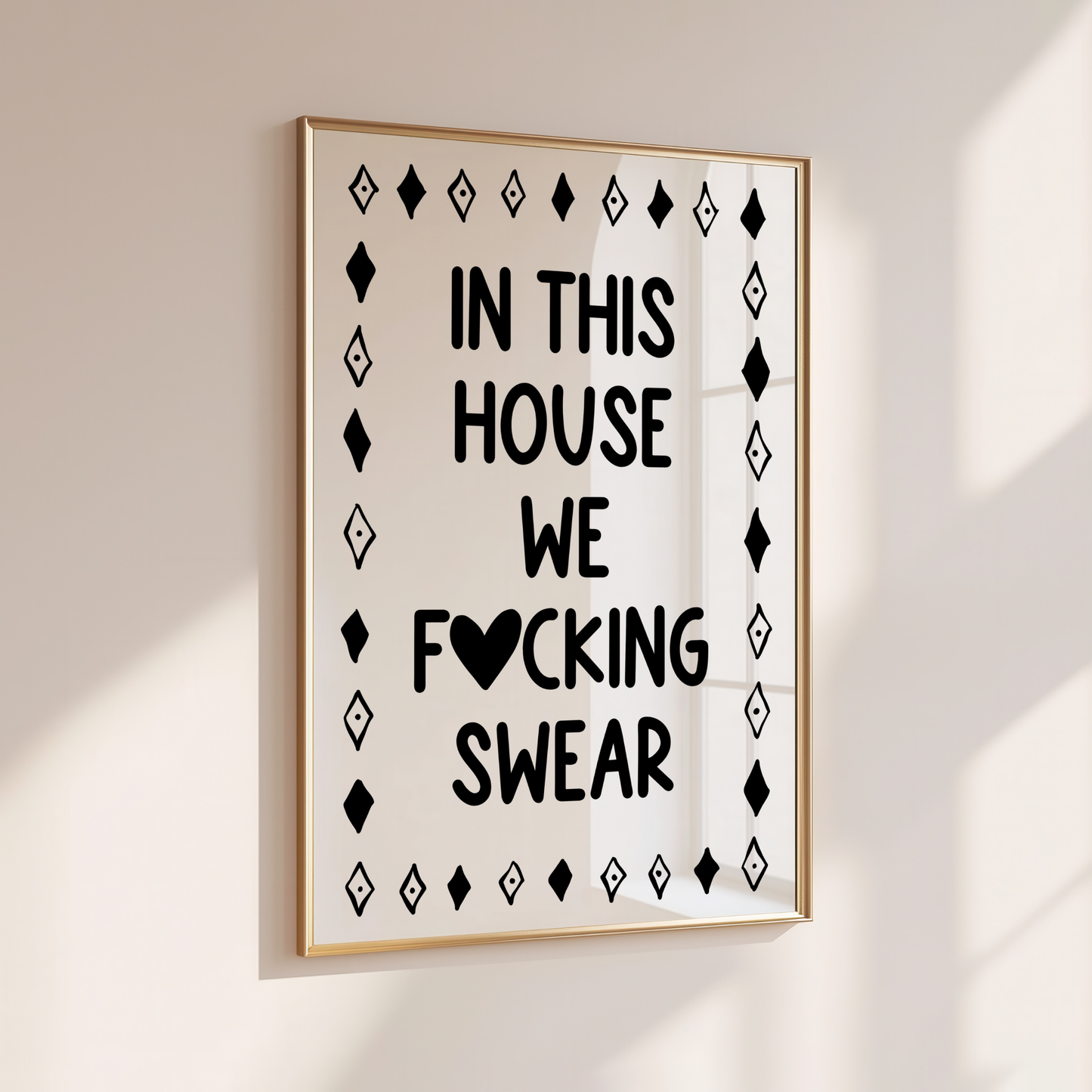 In this house, we fucking swear - Home Print - Wall Decor - Quirky Decor - Sweary