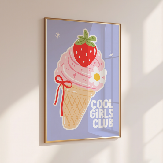 Cool Girls Club - Home Print - Wall Decor - Quirky Prints -  Kids Room Prints