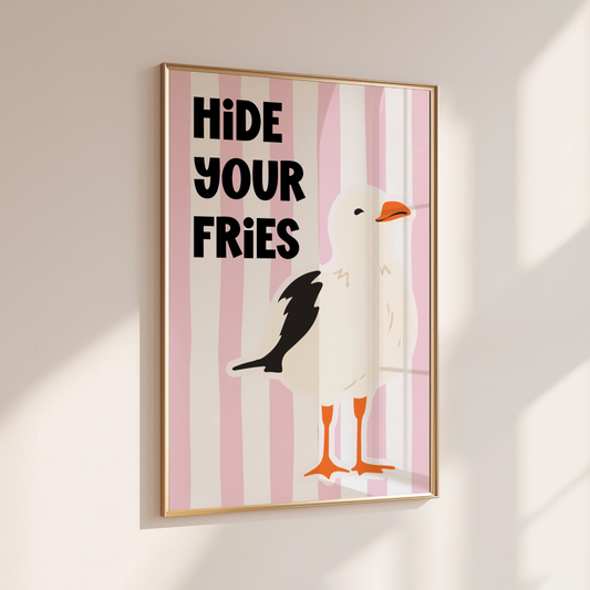 ￼Hide Your Fries - Home Print - Wall Decor - Quirky Decor - Kitchen Prints