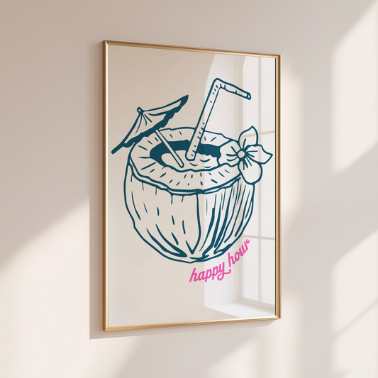 Happy Hour - Home Print - Wall Decor - Kitchen Prints