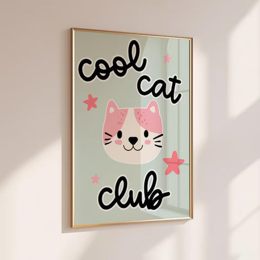 Cool Cat Club - Home Print - Wall Decor - Kids Room Prints